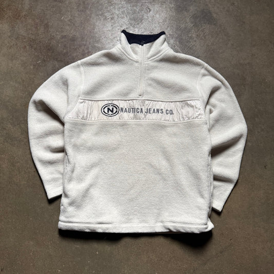 Vintage 90's Nautica Jeans Quarter Zip Fleece Sweater - M